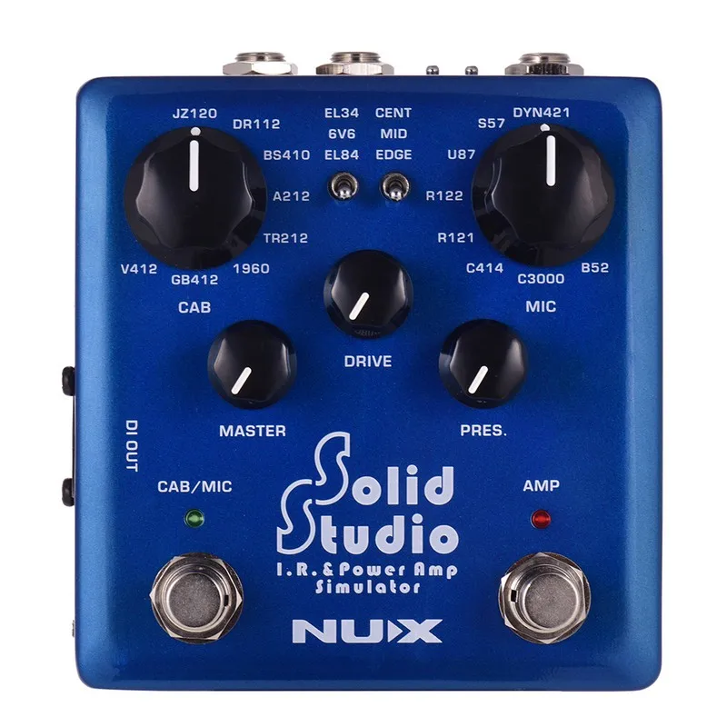 

NUX Solid Studio IR Power Amp Simulator Guitar Multi Effects Pedal Dual Footswitch Built-in 8 Cabinet 8 Microphone True Bypass