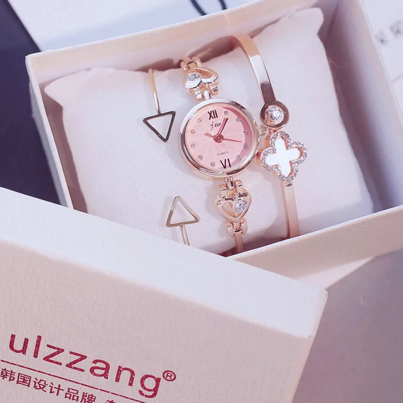 

Luxury Women Bracelets Watches Set Fashion Crystal Diamond Ladies Dress Wristwatch Steel Belt Quartz Watch Female Clock Gift Box