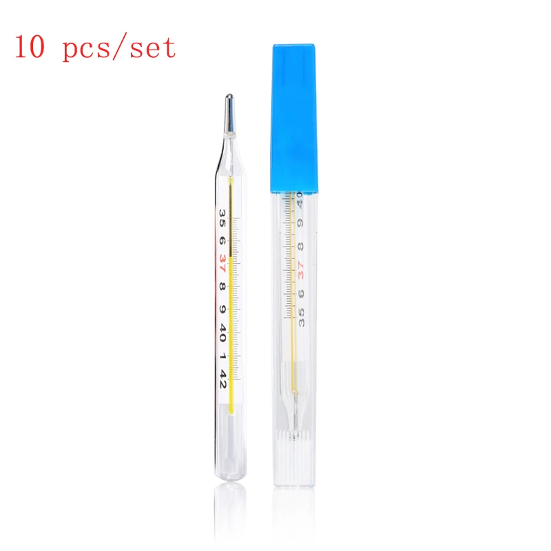 10 pcs/set Baby Mercury Thermometers Glass Safety Accurate Mercurial