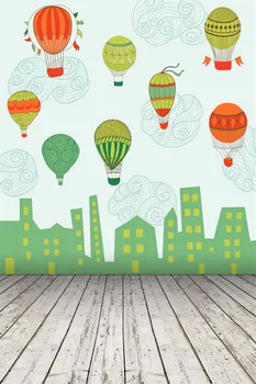 

HUAYI Cartoon balloon wooden floor Birthday Party Baby Shower Decoration Photography Backdrop Background Photocall Photo Studio