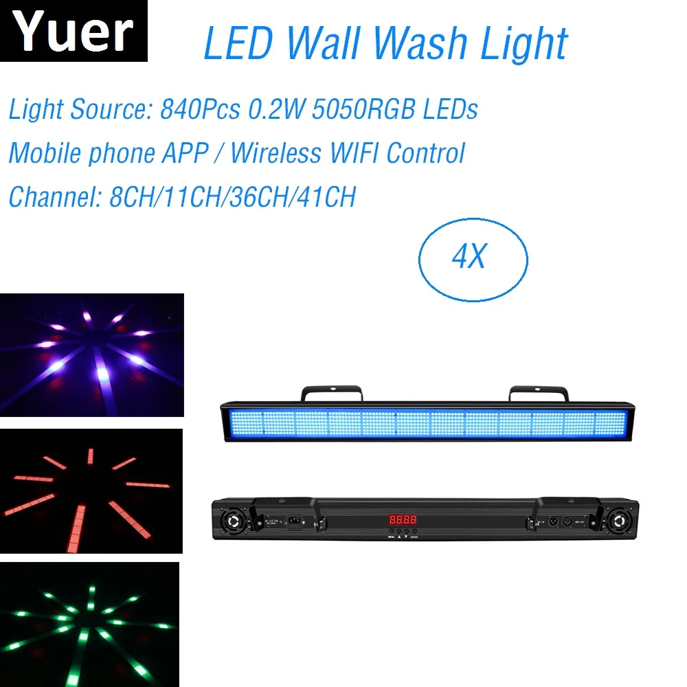 

LED Wash Wall 840LEDS 0.2W RGB 3IN1 Stage Lighting Effect DMX 512 Bar Wall Wash Light Running Horse Point Control Dj Equipments