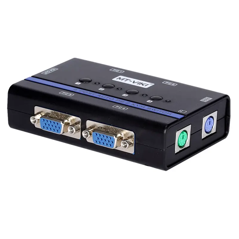 MT-Lamoda KVM SWITCH 4 Порты и разъёмы VGA PS/2 автоматического сканирования клавиш plug and play sup Порты и разъёмы ed с оригинальным кабелем для 4 шт. 1 Мониторы