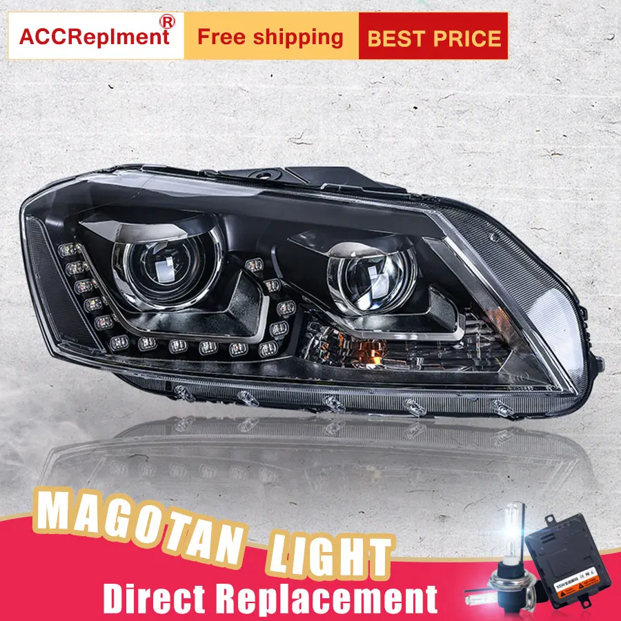 2 шт. светодиодный фары для VW MAGOTAN 2012- светодиодный Автомобильные фары ангельские глазки комплект ксеноновых фар, Высокопрочная конструкция протовотуманная подсветка Габаритные огни