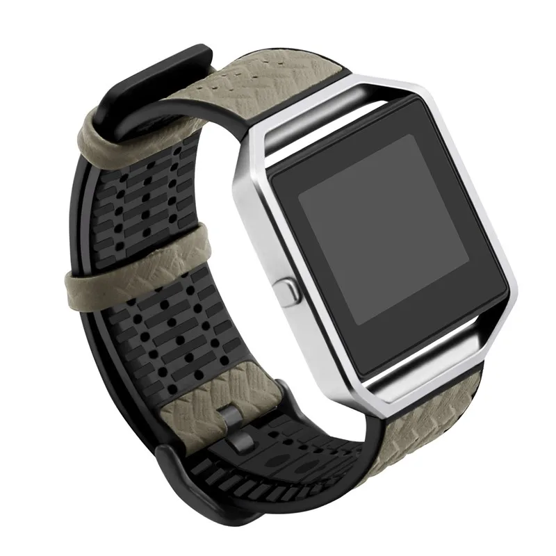 COMLYO для Fitbit Blaze ремешок из искусственной кожи браслет из натуральной кожи+ TPU дышащий ремешок для Fitbit Blaze Смарт часы ремень - Цвет: Color3