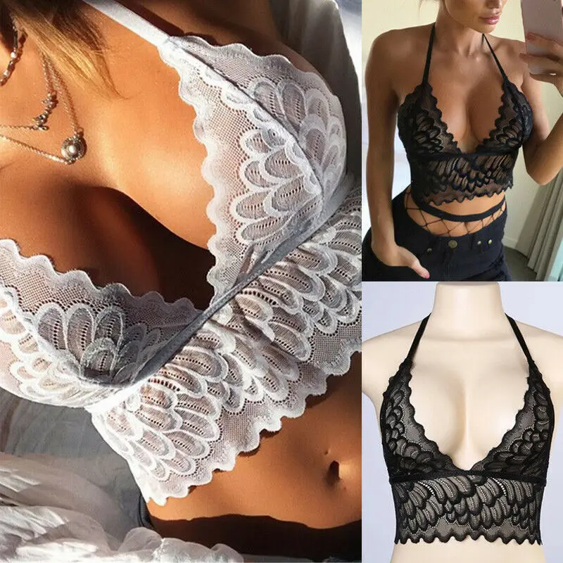 

Women's Sexy Lace Unpadded Bralette Bralet Bra Bustier Crop Tank Top Lingerie