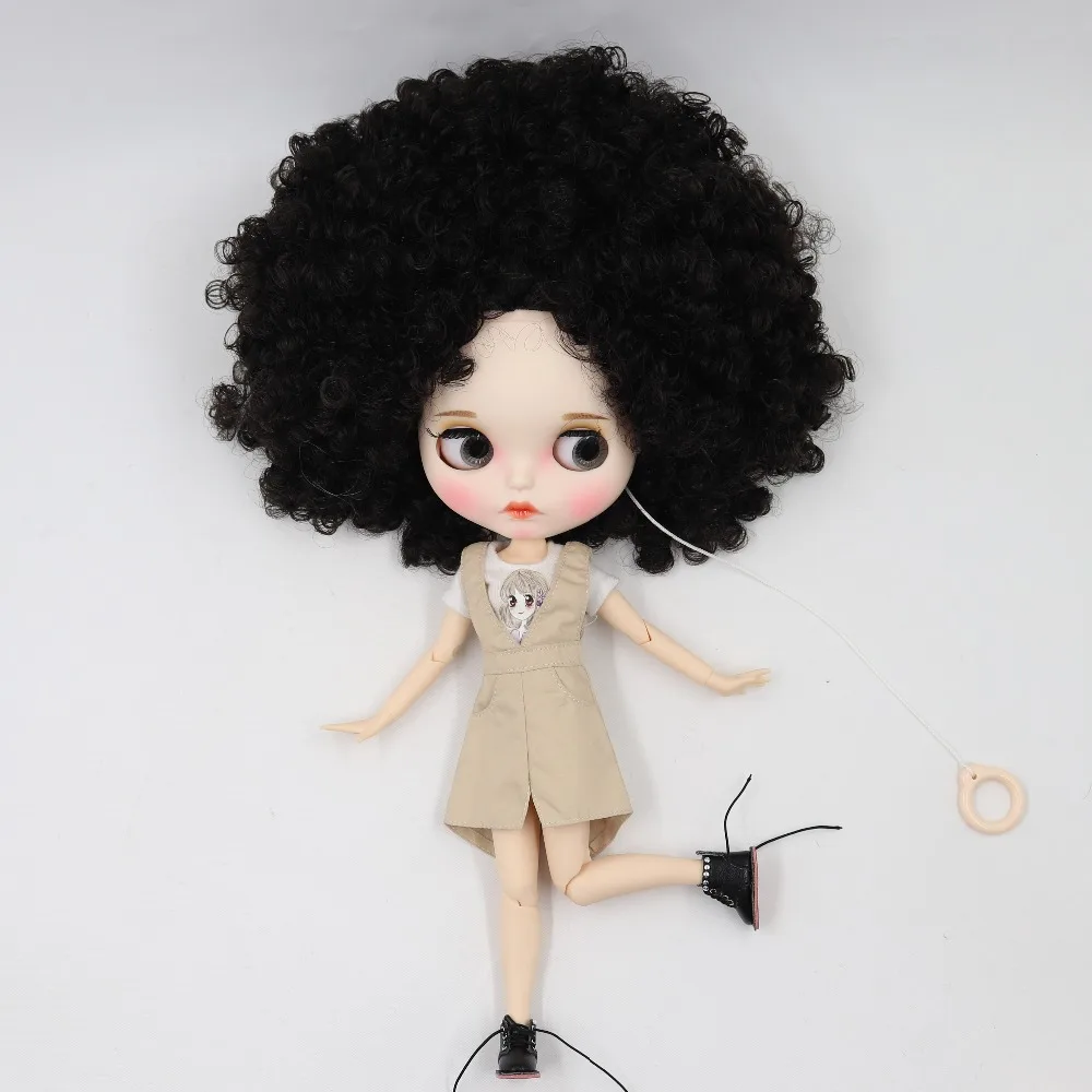 Neo Blythe Doll with Black Hair, White Skin, Matte Pouty Face & Custom Jointed Body 4