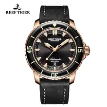 Риф Тигр/RT мужские часы для дайвинга с датой супер светящийся автоматический нейлоновый ремешок Розовое золото часы RGA3035