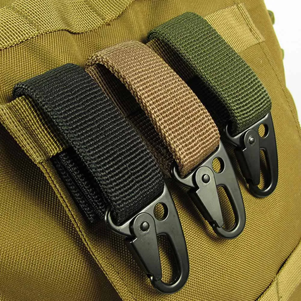 

3Color Multi-functional Outdoor Tactical Equipment Nylon Webbing Key Chain Hang Buckle Oleo Hook Belt Carabiner Backpack Hook