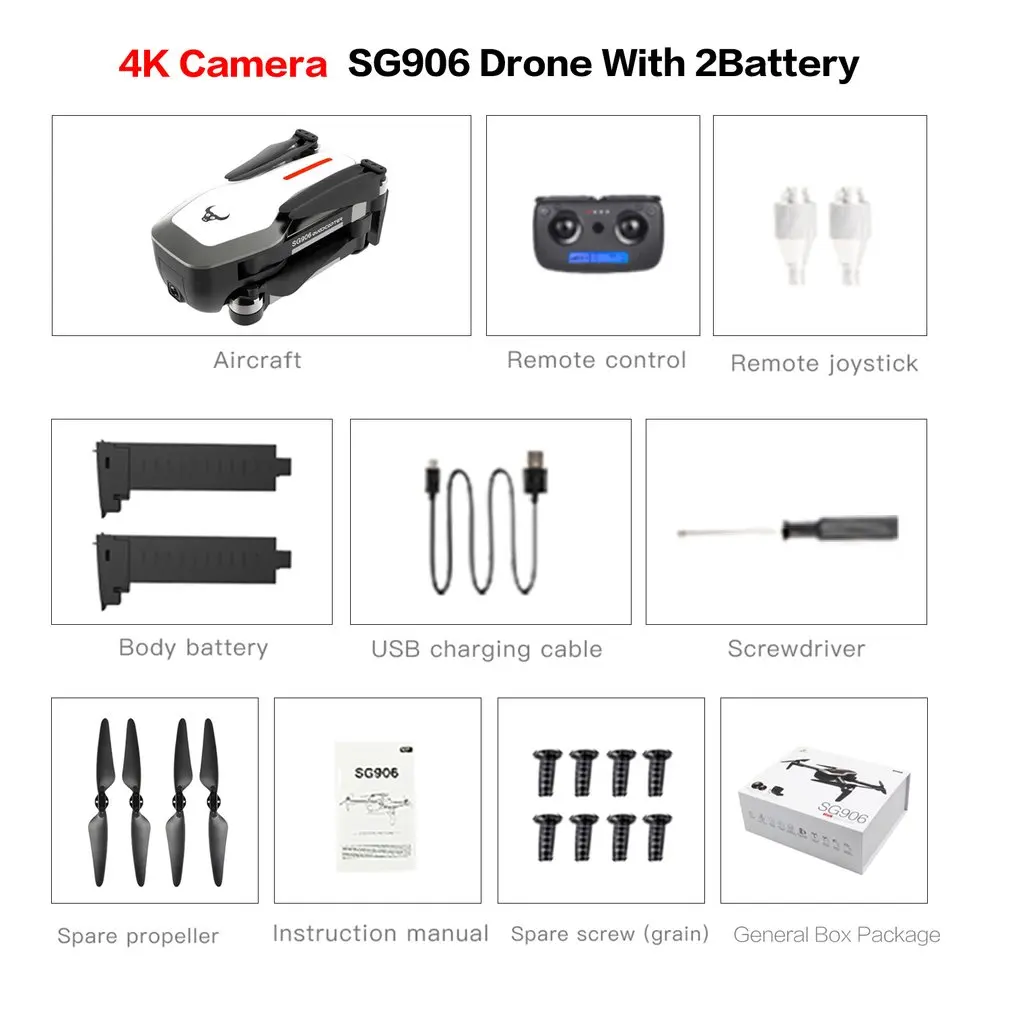 SG906 gps 5G wifi FPV RC Дрон 4K бесщеточный селфи Дрон с камерой HD RC Квадрокоптер складной Дрон VS Visuo XS816 F11 Дрон - Цвет: 4K 2BAT GB W