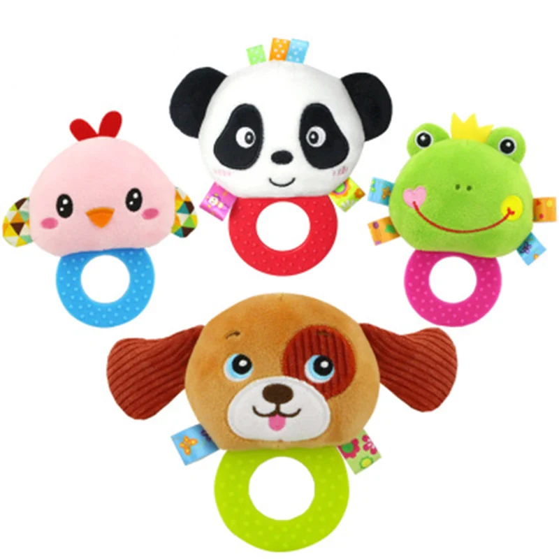 Infant Baby Plush Stuffed Toy Hand Grasp Teethers Cute Animal  Newborns Early Development Boys Girls Gift