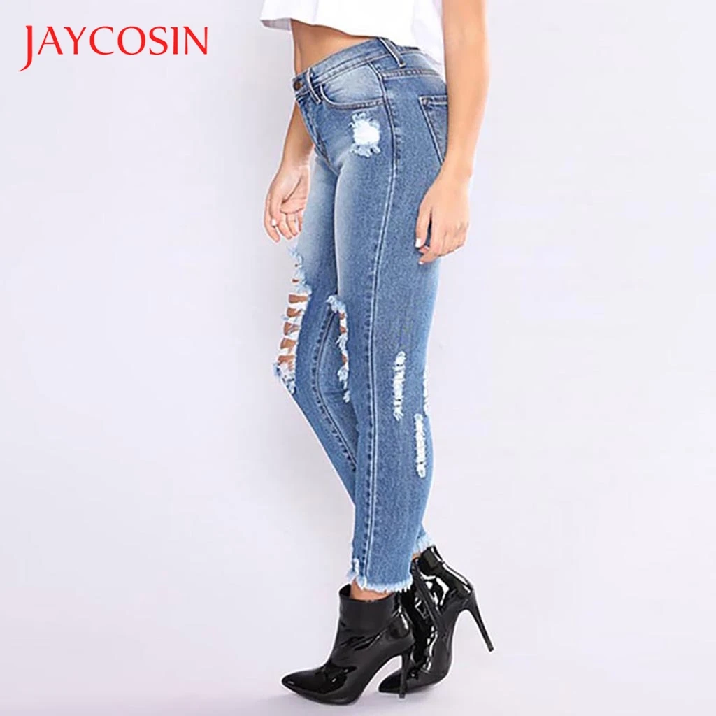 JAYCOSIN женские Стрейчевые джинсы женские эластичные с низкой талией модные женское платье брюки Повседневный стиль джинсовый материал