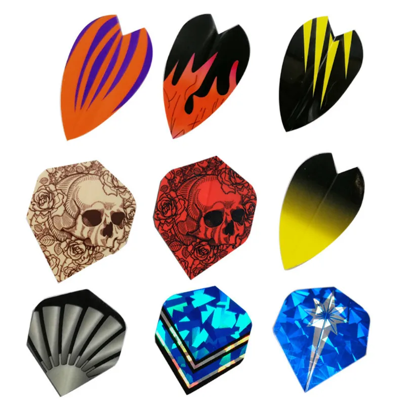 Darts wing set four feathers flight 9 styles x 6 pieces total 54 pieces darts professional accesoires
