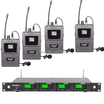

New OKMIC OK-4/4700 Black professional UHF four channels wireless system Lavalier Microphone 4 channels multichannel UHF PLL
