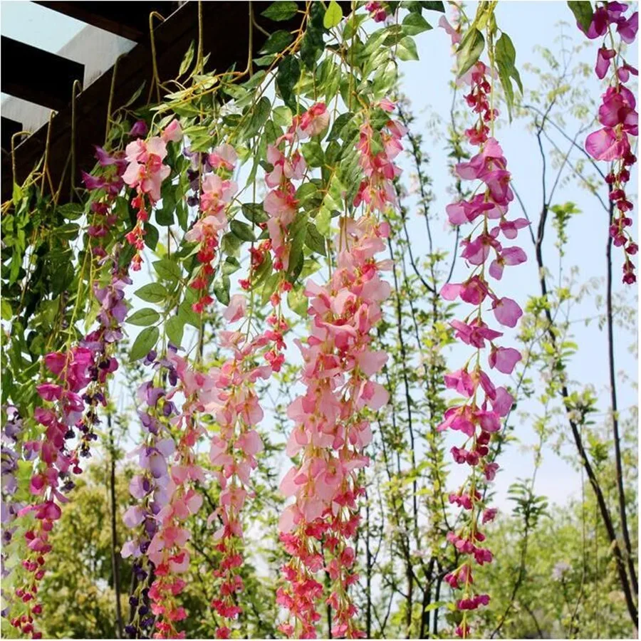 3pcs Wedding decoration printing long wisteria vines simulation flower
