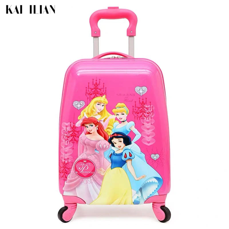 

16"18" carry-on Kids Suitcase Children cartoon Travel Trolley Suitcase wheeled for girls Rolling luggage bags case Pull Rod Box