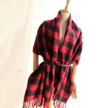 New Arrival Women’s Winter Scarf Ladies Poncho Vintage Tartan Shawl Wrap Tassel Scarves Plaid Scarf Foulard Warm Bufandas