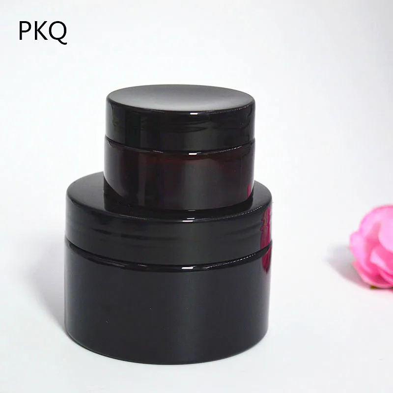 

Black Empty Cosmetic Containers Bottle 120g/250g Portable Container Cosmetic Jars Plastic Plastic Jars With Lid Makeup Storage