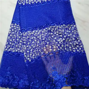 

Royal blue African Lace Fabric Embroidered Nigerian French Lace Fabric High Quality 2019 African French Net Lace Fabric