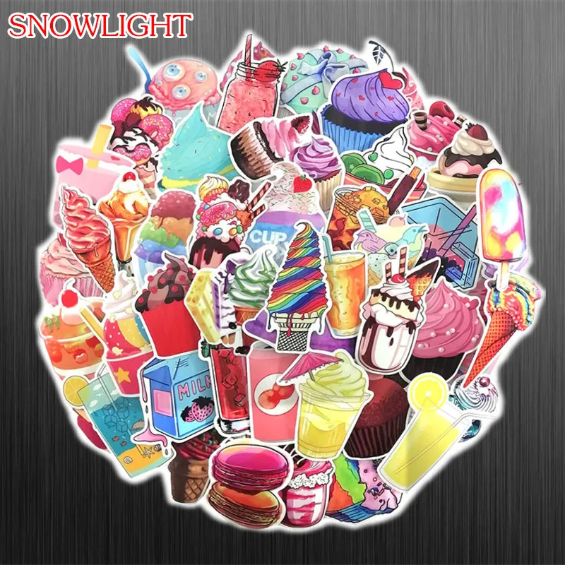 70Pcs Colorful Pink Summer Drinks Ice Cream Stickers Waterproof Decal Laptop Motorcycle Luggage Snowboard Car Sticker