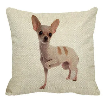 Милая собака породы чихуахуа узор льняная Подушка Чехол для подушки домашний диван квадратная наволочка 45x45 см - Цвет: 7