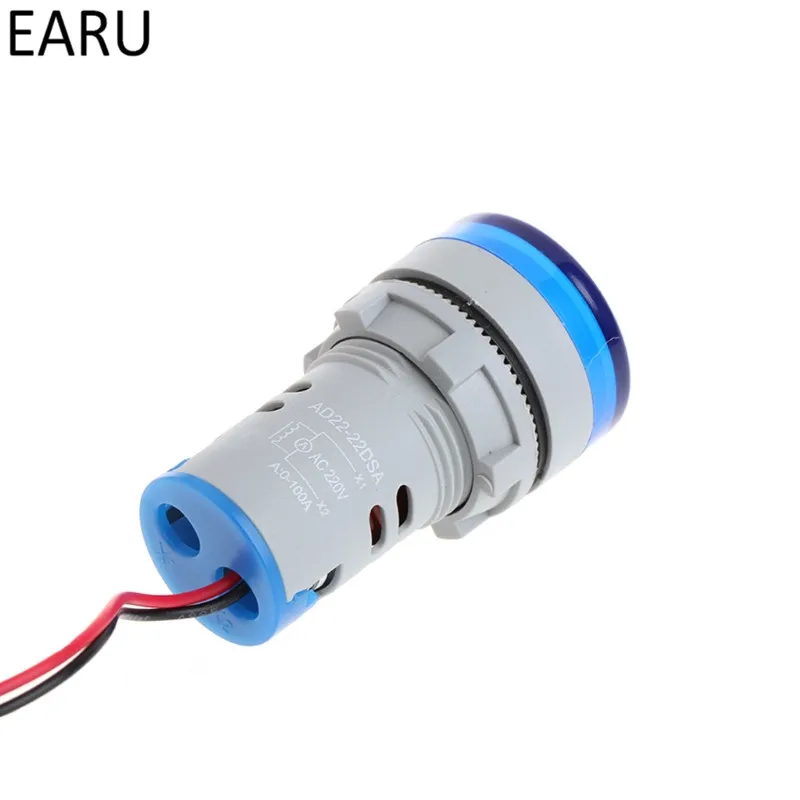 Power-AC220V-22mm-Digital-Display-Ampermeter-Monitor-Current-Indicator-Signal-Light-Ammeter-Tester-Measuring-0-100A (3)
