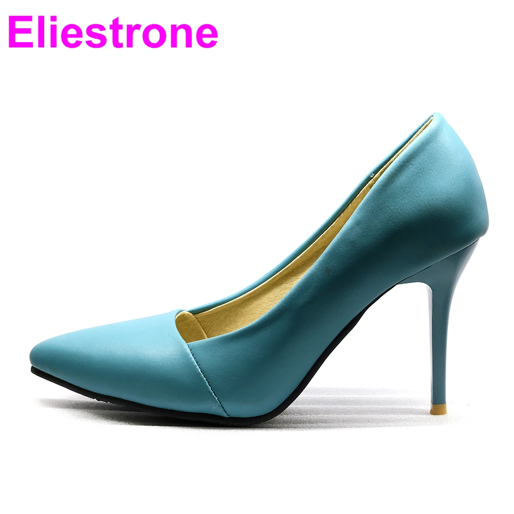 

Brand New Sexy Blue Yellow Women Bridal Pumps Comfortable High Heels Lady Formal Shoes JF16 Plus Big Small Size 45 48 30