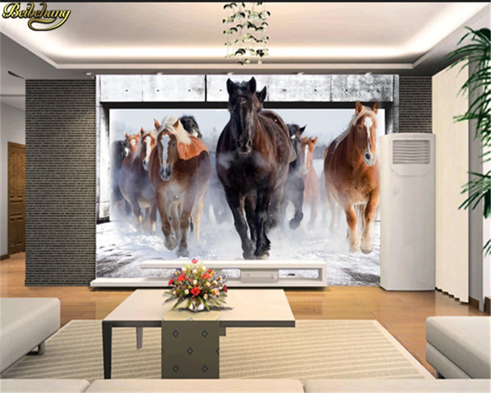 Beibehang ورق حائط ثلاثي الأبعاد لأرضية الحصان والجدار وورق حائط ملون مخصص لجدار غرفة النوم Wallpaper For Bedroom Walls 3d Wall Murals Wallpaperphoto Wallpaper Aliexpress