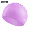 Copozz Men women elastic large size candy color swimming wear hat Adults Waterproof swimming hat silicone swimming caps badmuts ► Photo 1/6