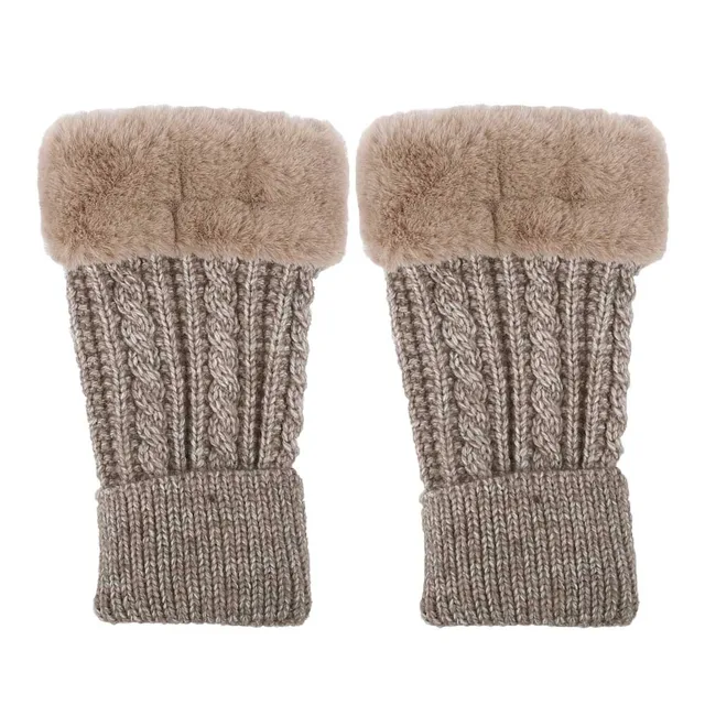 Haimeikang Winter Real Fur Women Fingerless Thicken Gloves Knitting Wool Mittens Wrist Warm Winter Female Gloves Soft Mittens