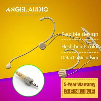 

Free Shipping Flexible & Detachable Female Screw Thread Lock 3.5 mm Jack Headset Microphone For Wireless BodyPack Transmitter