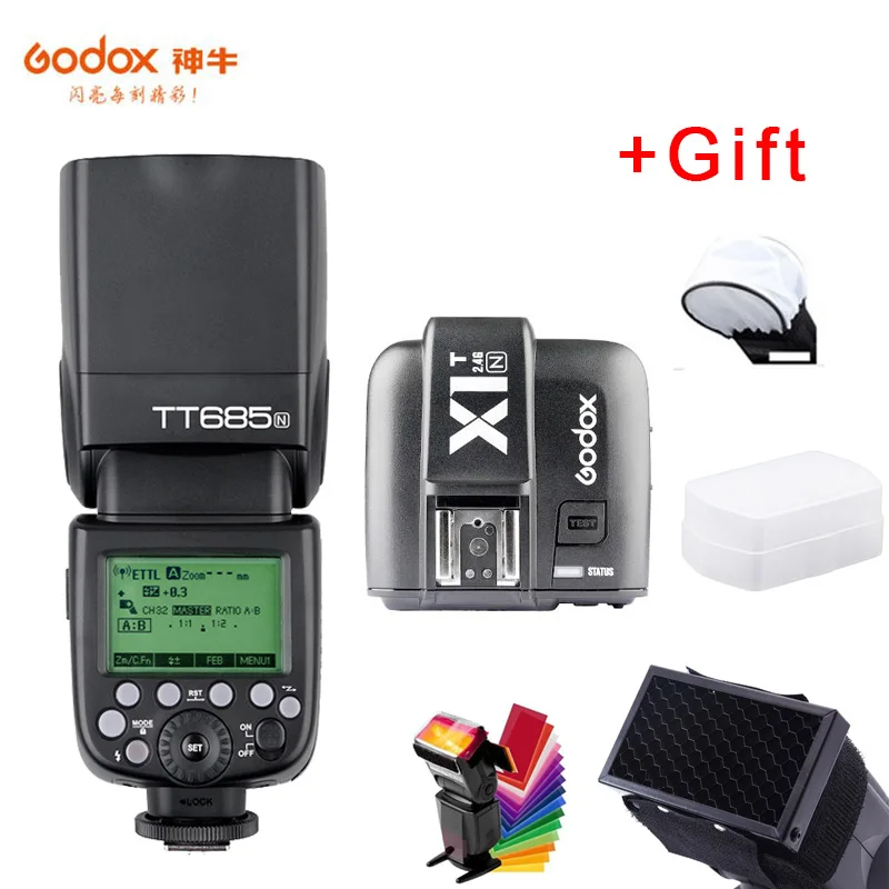 Godox TT685N 2,4G Беспроводной вспышка для фотокамер Speedlite HSS 1/8000s i-ttl GN60 Вспышка Speedlite для Nikon D800 D700 D7100 D7000 D5200 D7500 D810 D850 D750 - Цвет: Красный