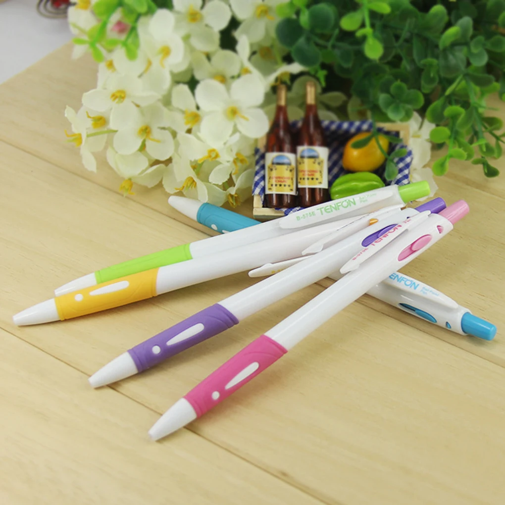 

6 Pcs Ball Pen Plastic Ball Pen Ballpoint Pen Pressed White Rod Ballpoint Pen