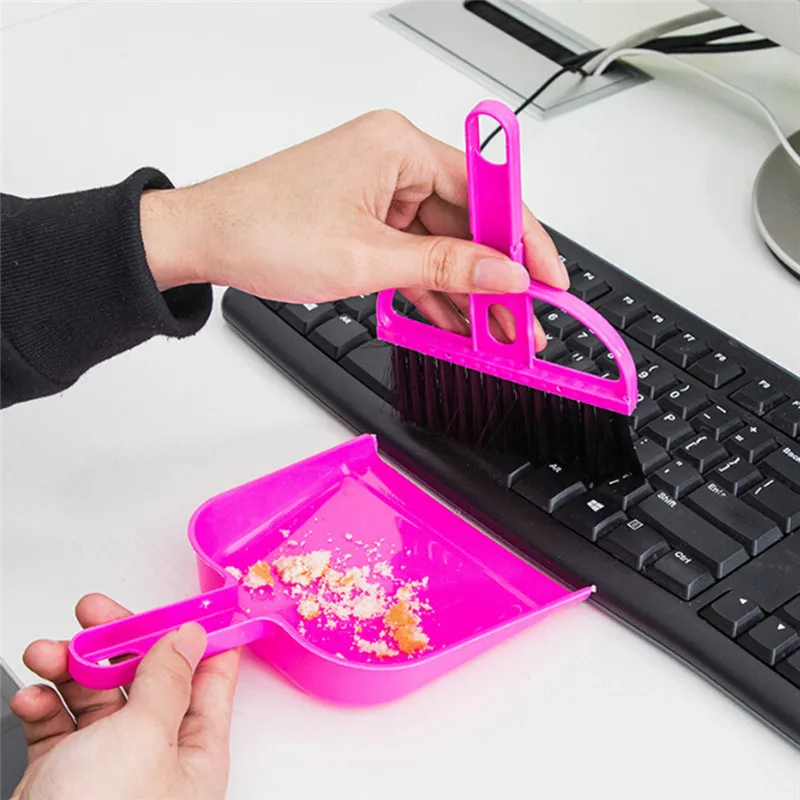 

Mini Brooms Whisk Dust Pan Table Keyboard Notebook Dustpan Brush Set Practical