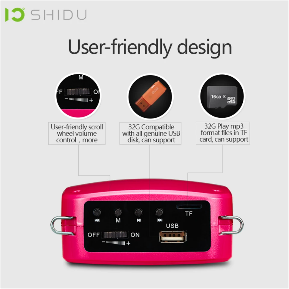 SHIDU M600 усилитель голоса USB динамик проводной портативный полный спектр динамик s Lautsprecher для учителя гид Йога инструкторов