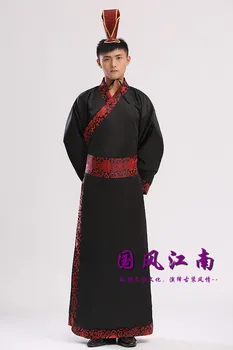 

ZZB003 The new high-end men's clothing straight black garment dark clothing Hanfu costume Chinese Ancient clothes