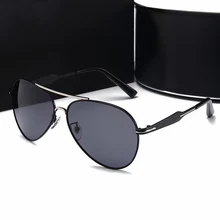 Мужские очки для вождения, Hd поляризованные солнцезащитные очки с металлической оправой, Круглые, классические, простые, Uv400