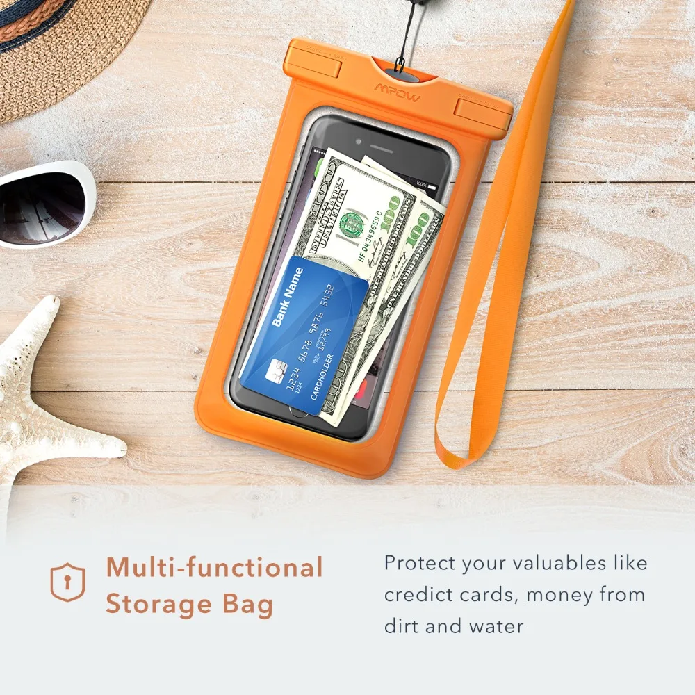 3PCS Mpow IPX8 Waterproof Swimming Bags Phone Universal Smartphone Pouch 13