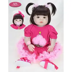 NPK 57 см всего тела мягкого силикона девушки Reborn Baby Doll купаться игрушки Реалистичные девочка-принцесса куклы Bebe реальное возрождение Boneca Menina