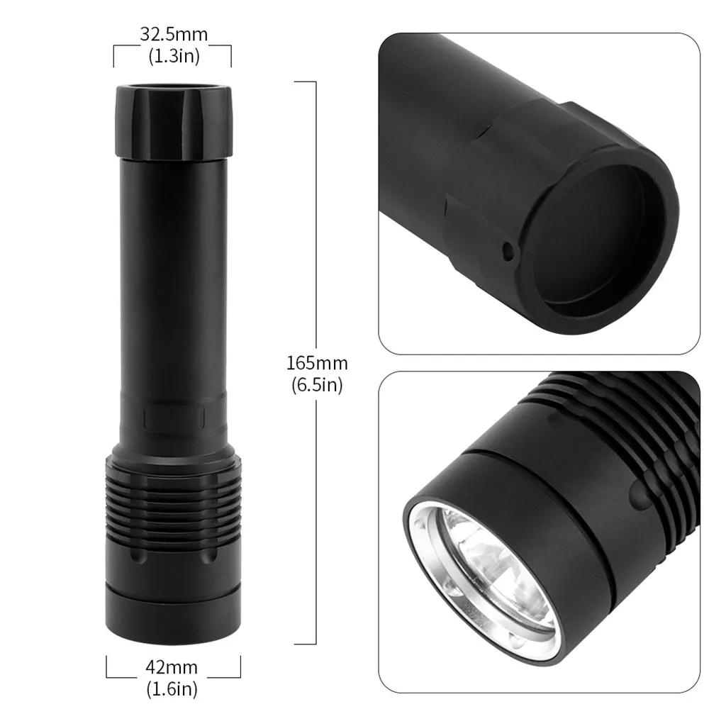 Clearance LED XM-L2 26650 LED Scuba Diving Underwater 100M Flashlight Torch Waterproof Quality 8000LM Diving Camping Greater Light #PEX 1