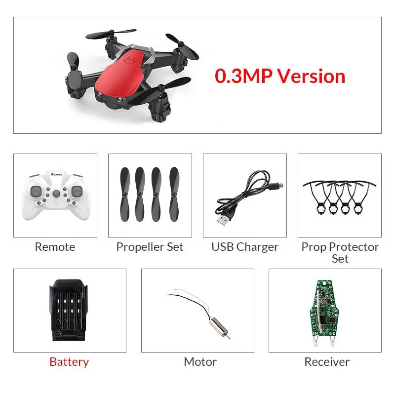 Eachine E61 E61HW Мини WiFi FPV с HD камерой режим удержания высоты складной Радиоуправляемый Дрон Квадрокоптер RTF - Цвет: red30w1battery