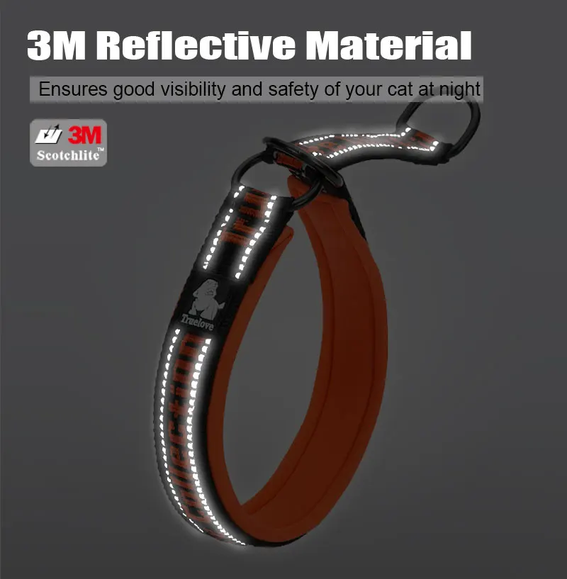 Truelove Neoprene Dog Choker Collar Nylon Soft Embroider Dog Slip Collar Training Reflective Adjustable Pitbull Collier Chien
