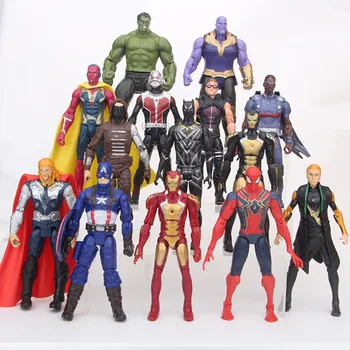 

14pcs/lot 15cm Avengers Infinity War Thanos Iron Man Captain America Thor Spiderman PVC Action Figure Model Collection Toy