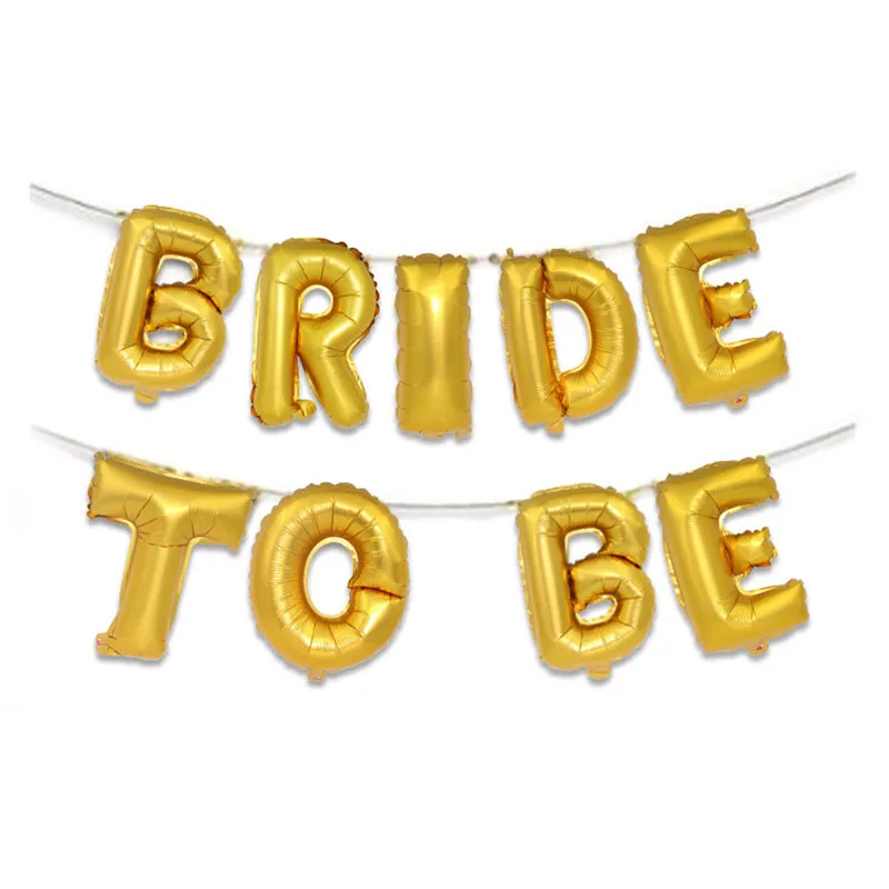 Wedding Bridal Shower 16inch Gold Silver Bride To Be Letter Foil Balloons Diamond Ring Balloon for Hen Party Favors Decoration