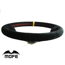 MOFE Оригинальный Логотип Замши 14 дюймов 350 мм 90 мм Deep Dish Руль С Рогом Баттона