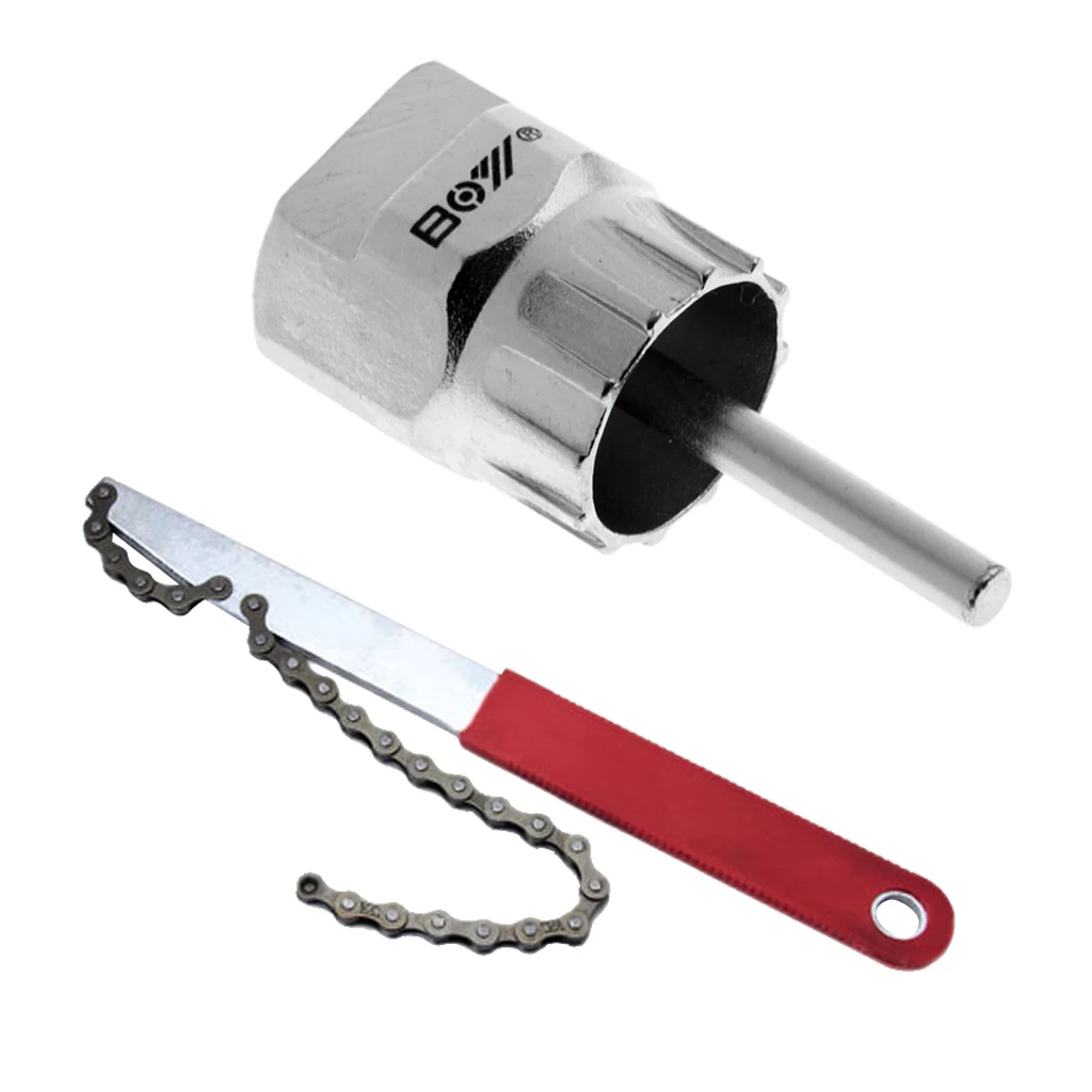

Freewheel Bike Cycling Bicycle Chain Whip Wheel Sprocket Remove Tool + Cassette Lockring Bottom Bracket Remover Tool