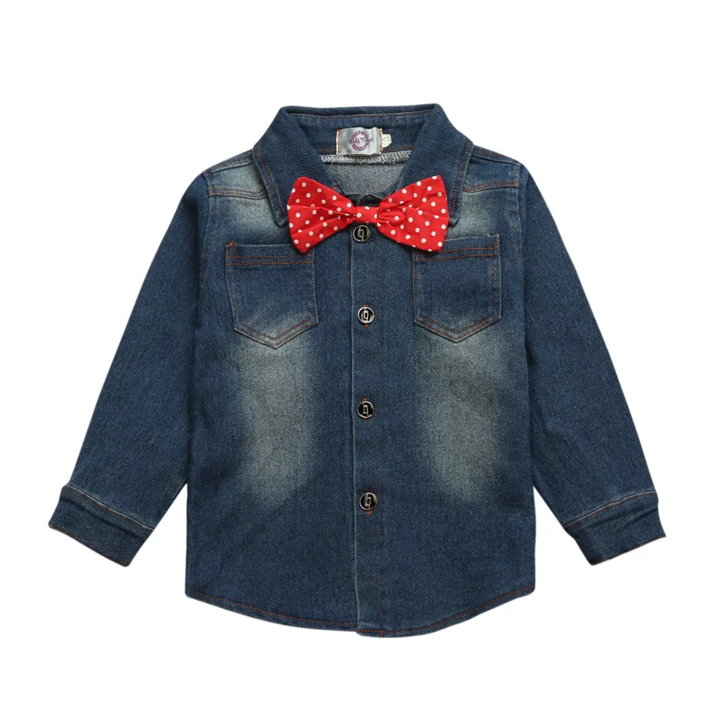Новинка года, Осенние комплекты детской одежды джинсовая куртка с длинными рукавами для маленьких мальчиков+ красные повседневные джинсы Модная детская одежда