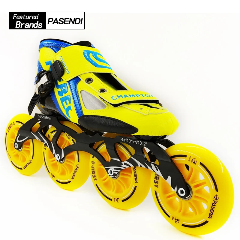 

NEW Arrival Professional High Speed Skate Shoes Women Men Big 4*110MM Wheels Roller Skate Inline Skating Boots Adults Kids Shoes