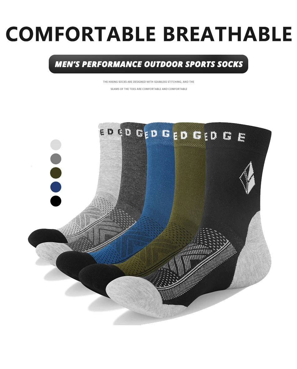 Бренд YUEDGE, Мужские дышащие носки из чесаного хлопка, Модные Цветные Повседневные носки