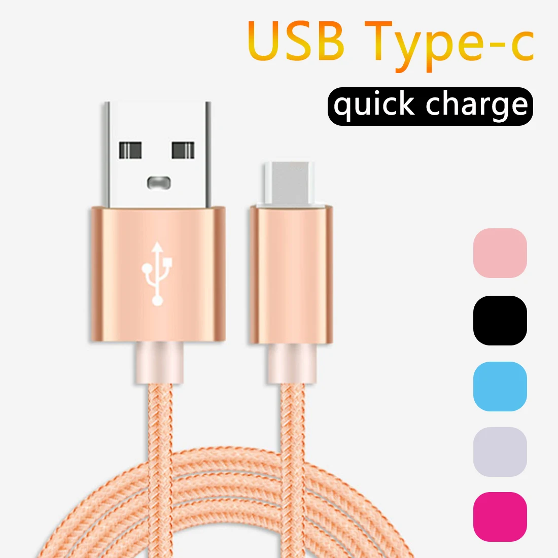 

USB Type C Cable for Samsung Galaxy S10 9 Fast Charging Data Cable for Huawei Mate 20 Pro Mobile Phone Charger Cord USB-C
