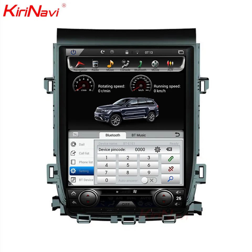 KiriNavi de pantalla Vertical Tesla estilo 12,1 pulgadas Android 7,1 Radio del coche para Toyota Alphard estéreo para coche Dvd GPS de navegación 2007 -2013